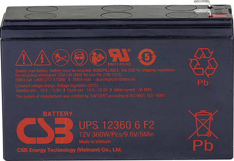 CSB UPS12360 6F2 Battery - 12 Volt 36Watts/Cell7.0Amp Hour
