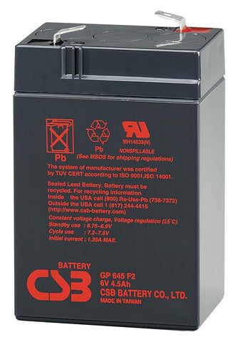 CSB GP645 Battery - 6 Volt 4.5Amp Hour