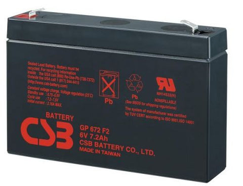 CSB GP672 Battery - 6 Volt 7.2Amp Hour